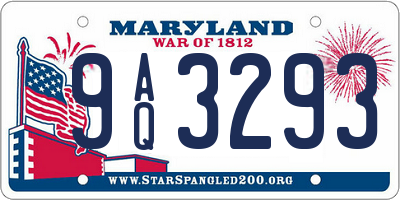 MD license plate 9AQ3293
