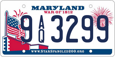 MD license plate 9AQ3299