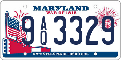 MD license plate 9AQ3329