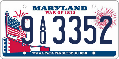 MD license plate 9AQ3352