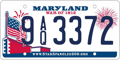 MD license plate 9AQ3372