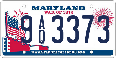 MD license plate 9AQ3373