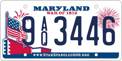 MD license plate 9AQ3446