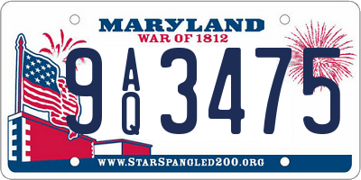 MD license plate 9AQ3475