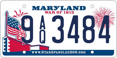 MD license plate 9AQ3484