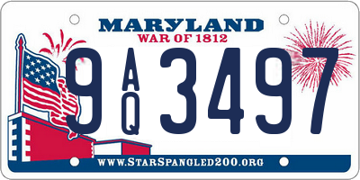 MD license plate 9AQ3497