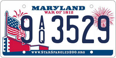 MD license plate 9AQ3529
