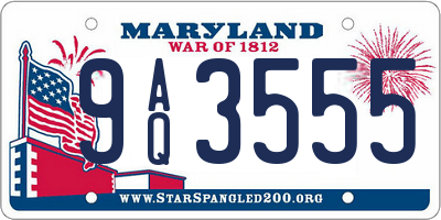 MD license plate 9AQ3555