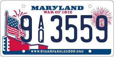 MD license plate 9AQ3559