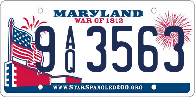 MD license plate 9AQ3563