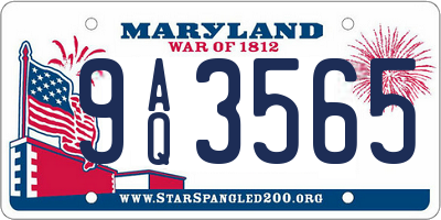 MD license plate 9AQ3565