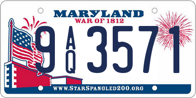 MD license plate 9AQ3571