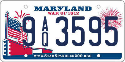 MD license plate 9AQ3595