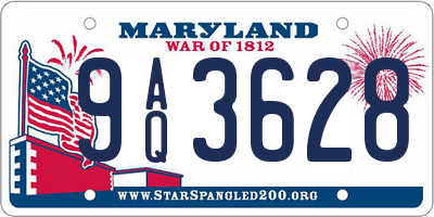 MD license plate 9AQ3628