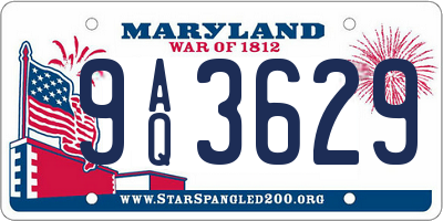 MD license plate 9AQ3629