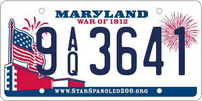 MD license plate 9AQ3641