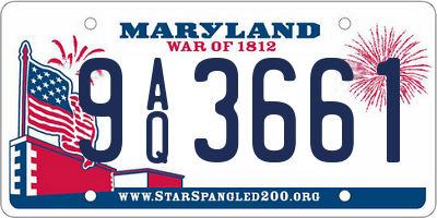 MD license plate 9AQ3661