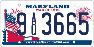 MD license plate 9AQ3665