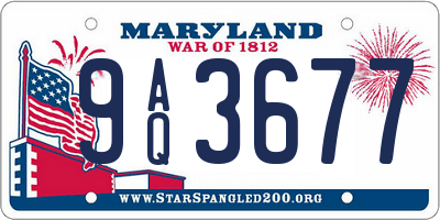 MD license plate 9AQ3677