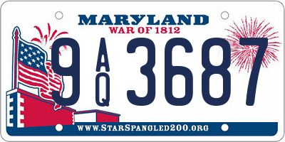 MD license plate 9AQ3687