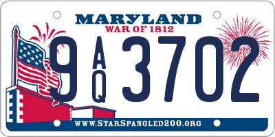 MD license plate 9AQ3702