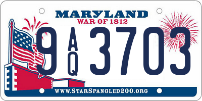MD license plate 9AQ3703