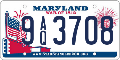 MD license plate 9AQ3708