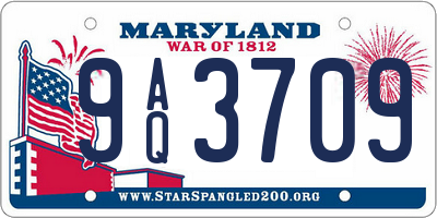 MD license plate 9AQ3709