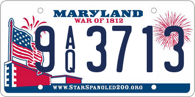 MD license plate 9AQ3713