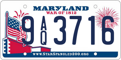 MD license plate 9AQ3716