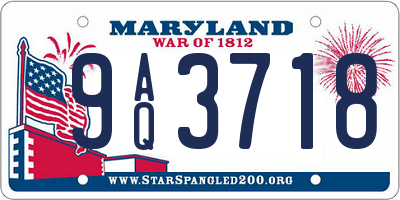 MD license plate 9AQ3718
