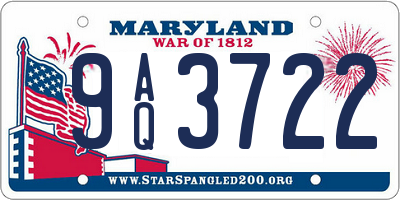 MD license plate 9AQ3722
