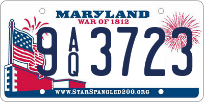 MD license plate 9AQ3723