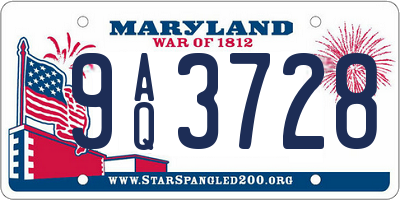 MD license plate 9AQ3728