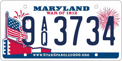 MD license plate 9AQ3734