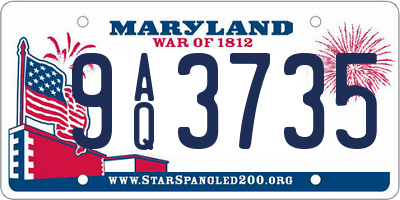 MD license plate 9AQ3735