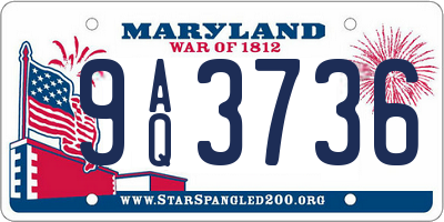 MD license plate 9AQ3736