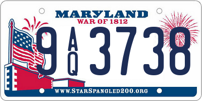MD license plate 9AQ3738
