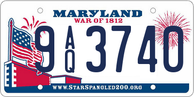 MD license plate 9AQ3740