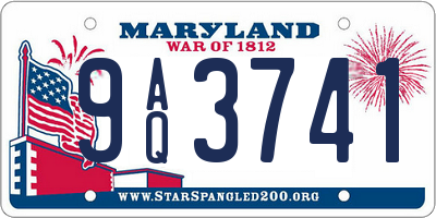 MD license plate 9AQ3741