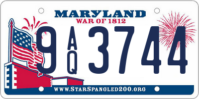 MD license plate 9AQ3744
