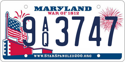 MD license plate 9AQ3747