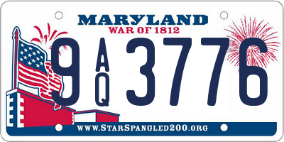 MD license plate 9AQ3776