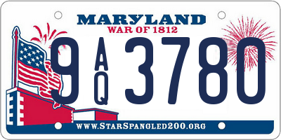MD license plate 9AQ3780