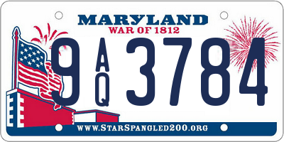 MD license plate 9AQ3784