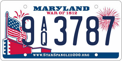 MD license plate 9AQ3787