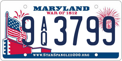MD license plate 9AQ3799