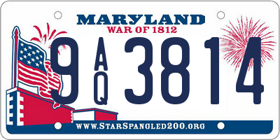 MD license plate 9AQ3814