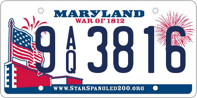 MD license plate 9AQ3816