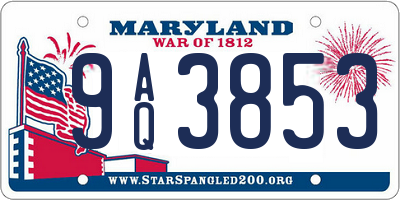 MD license plate 9AQ3853